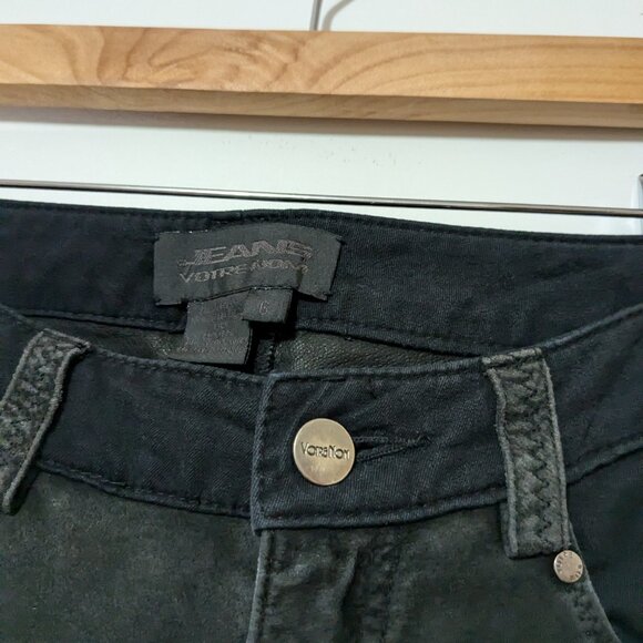 Jeans Votre Nom Suede Front Boot Cut Jeans Black Size 6 - Picture 3 of 7